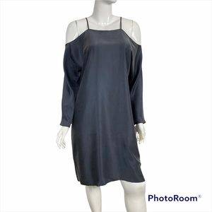 Go By GoSilk cold shoulder silk dress
